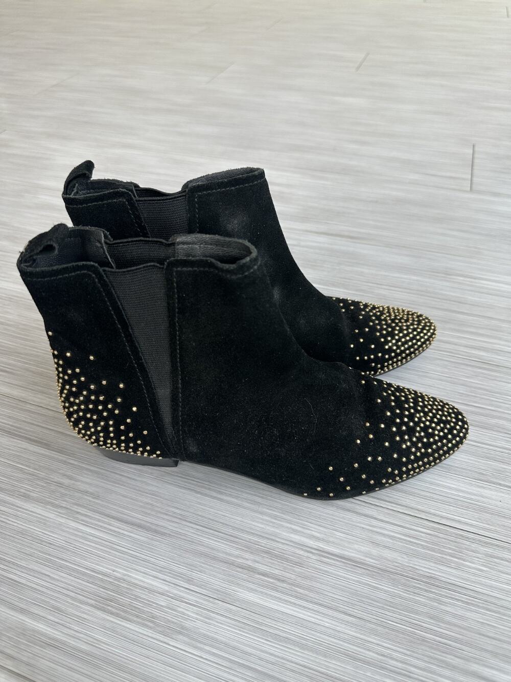 Boden Black Suede Stud-Accent Chelsea Boots US Sz 7